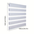 2 Piezas de Persianas Doble Rodillo - Semi-Transparentes y Opacas, Fácil Instalación Sin Taladro, 100% Poliéster, Diseño Lateral para Dormitorio, Sala o Baño, Decoración Hogareña Fácil de Limpiar, Estilo Clásico, Material Duradero, Persianas Ajustables pa