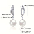 Pendientes de perlas elegantes y lujosos hechos de plata de ley 925, vienen con una caja de regalo de alta calidad.