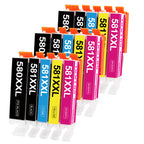 Cartuchos de impresora compatibles PGI-580 CLI-581 XXL con Canon 580XXL y 581XXL, multipack de 15 unidades, para impresoras Pixma TS6350, TS705, TS8350, TS8352, TS9550, TS6351, TS8351, TR8550, TR7550, TS9150, TS9551C y TS825.