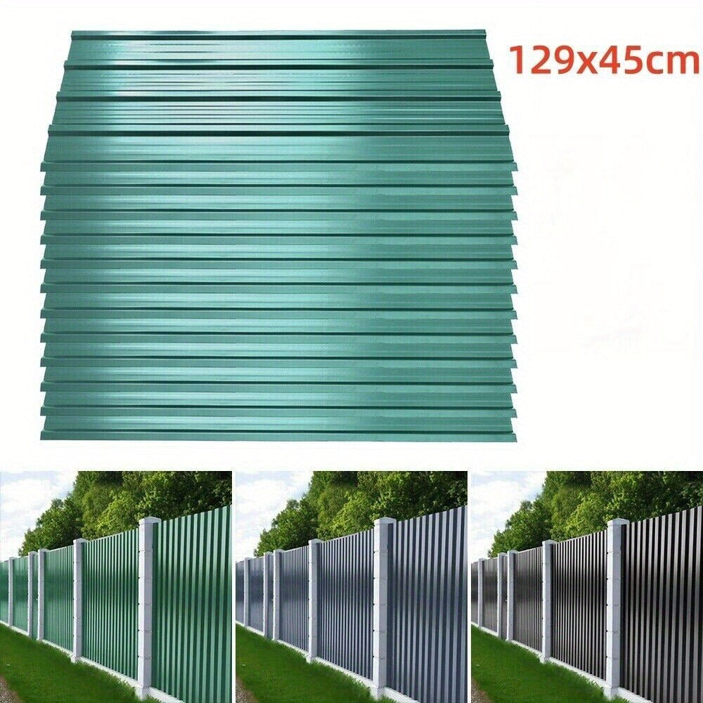 24 Láminas de Perfil Metálico Corrugado, 129 cm x 45 cm = 14 m² de Cubierta para Cobertizo de Herramientas - Paneles de Techo de Acero Galvanizado, Temporales y Desmontables