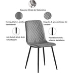 Sillas de comedor MCC Direct en conjunto de 4 piezas Hechas de terciopelo, patas de metal, sillas Lexi, sillas de diseño