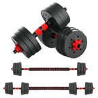 Conjunto de mancuernas ajustables 2 en 1, con barras, multifuncionales 10KG-15KG-20KG-30KG. Conjunto de pesas con conexión de barra combinable libremente, 10/15KG/20KG/30KG... Ajustable, mancuernas cortas y largas, cierres en forma de estrella y tubo de c