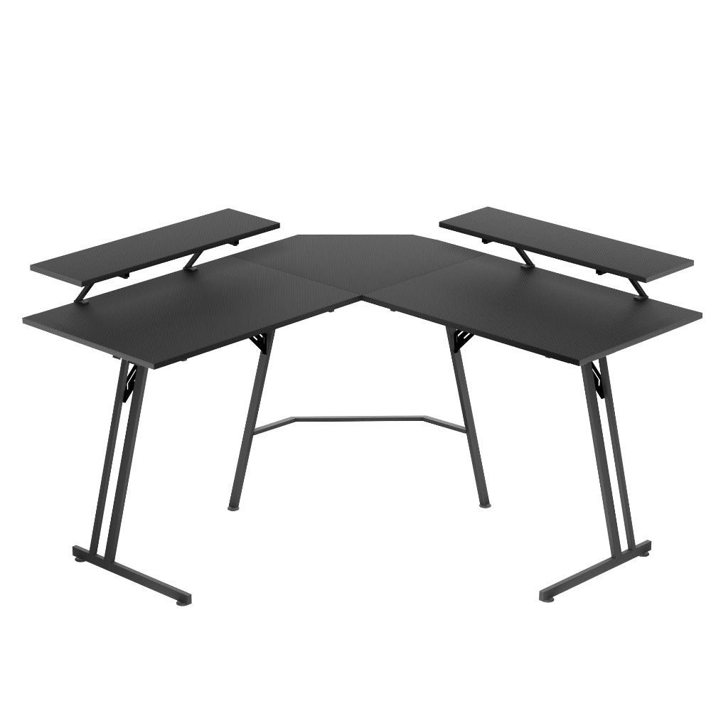 Escritorio de Esquina para Gaming 120x120cm, Escritorio en Forma de L, Mesa de Computadora para Oficina y Hogar, (con/sin Soportes para Monitor)