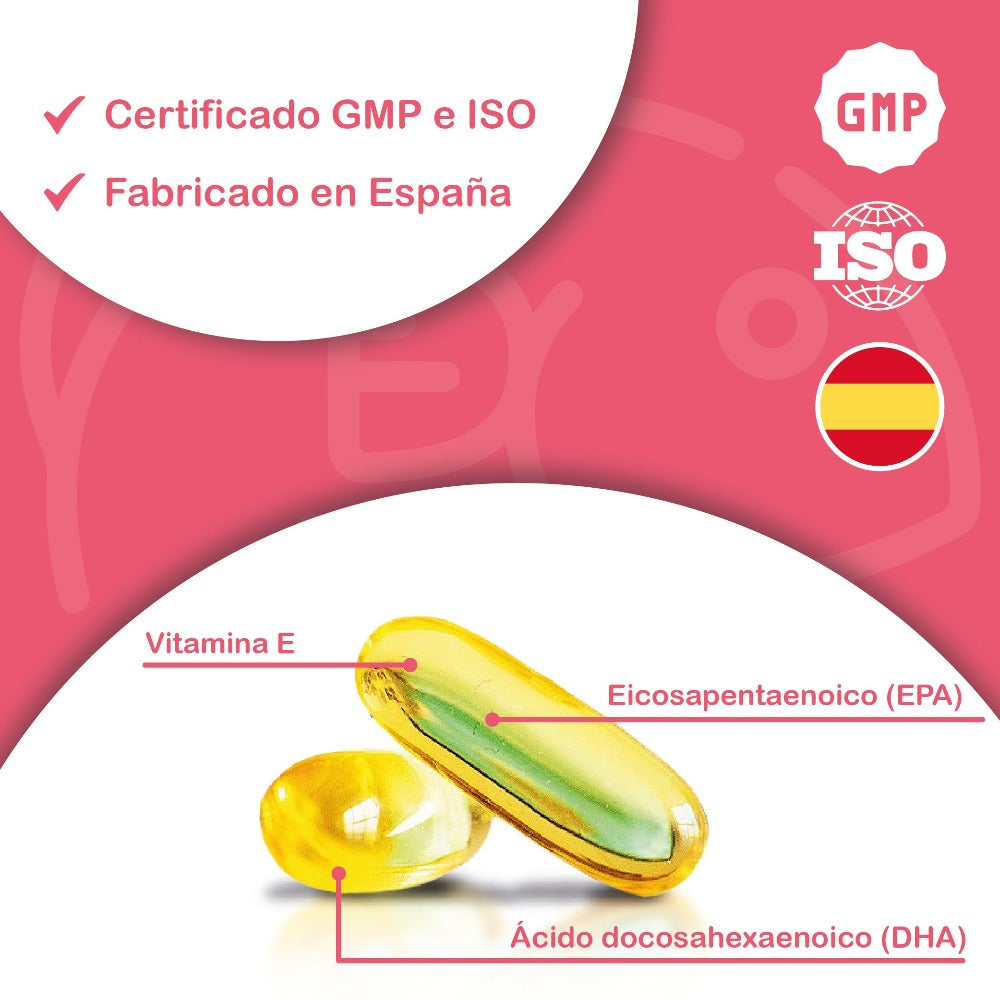 Omega 3 Aceite de Pescado 240 Cápsulas - 1000mg con EPA y DHA - Suministro para 4 Meses