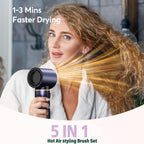 Kit de secador de pelo UKLISS 5 en 1, 1000W, con difusor, rizador automático, alisado y peinado, secador de pelo para baño, cepillo térmico de aire desmontable, rizador de aire, envolvente para rizar, herramienta de alisado de cabello, regalo de San Valen