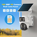 Cámara Solar Dual Lens 8MP 4G, Detección PIR de Humanoides, Audio Bidireccional, Visión Nocturna a Color, Detección de Movimiento, Alertas por Notificación, con Tarjeta SIM