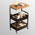 Carrito de rodillos multifuncional de tres niveles, estante de almacenamiento multifuncional de metal, estante para snacks, con rodillos portátiles, adecuado para cocina, hogar u oficina, carrito de rodillos para almacenamiento y organización de oficina,