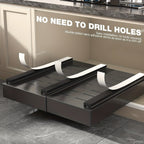 Juego de 4 organizadores extraíbles para gabinetes, cajones extensibles y ajustables (32.0cm-52.07cm de ancho), instalación sin taladro con adhesivo fuerte, estante deslizante de acero al carbono inoxidable, capacidad de carga de 27.22 kg