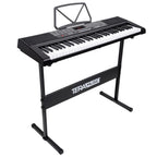Teclado de piano electrónico BAKAJI, 61 teclas, piano digital multifuncional con atril, banqueta, auriculares, 255 ritmos, entrada USB/AUX
