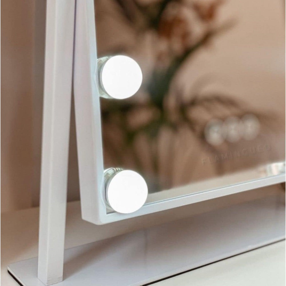 Espejo de Maquillaje con Iluminación LED: Tocador con 12 Bombillas, 3 Modos de Luz, Control Táctil, Espejo de Maquillaje con Aumento y Luz para Maquillaje (ESP001)