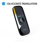 Dispositivo de traducción de lenguaje bidireccional portátil PEIKO con auriculares - Traducción de voz en línea instantánea, 75 idiomas, alta precisión, carga por tipo C, diseño compacto para viajes, negocios, aprendizaje, herramienta de traducción de via