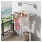 Perchero plegable telescópico blanco para balcón, toallero doméstico, toallero de baño, perchero de pared plegable telescópico, perchero invisible para interior, disponible en varias especificaciones.