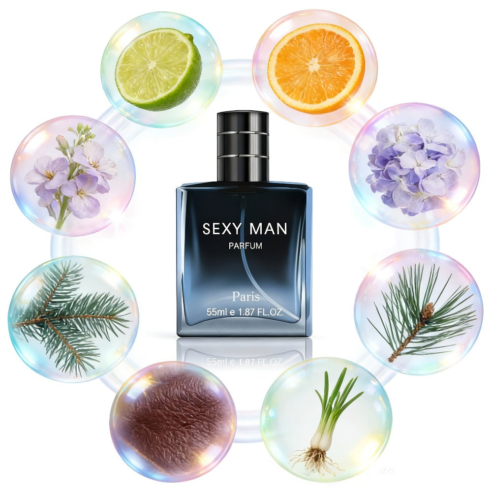 Set de Perfumes de 3 Opciones (Paquete de 2) (2 X 55 ml/1.8 oz) | Botellas con Degradado Negro/Azul | Aroma a Bergamota y Cuero | Perfecto para Inauguración de Casa y Uso Personal