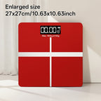 Báscula de baño de alta precisión, báscula electrónica de cuerpo con pantalla LCD ultradelgada con visualización de temperatura, inicio automático al pesar, pesaje hasta 180 kg, cambio de unidad LB/KG, diseño de plataforma de vidrio templado antideslizant
