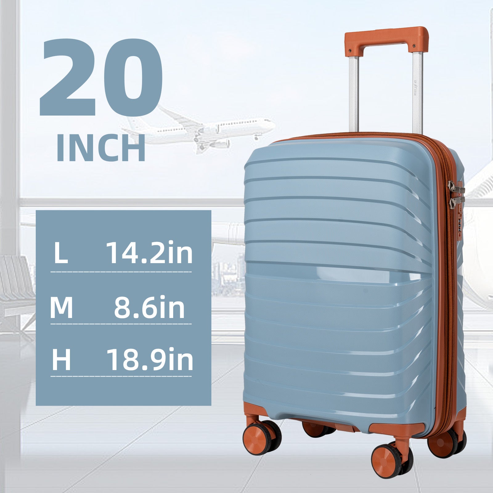 Maleta Nueva de 20 Pulgadas 100% PP | Resistente a Golpes y No Deformable | Diseño Expandible | Lista para Vuelos | Ideal para Aventuras de Viaje y un Regalo Práctico Perfecto para Amigos