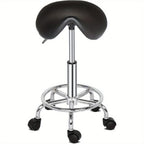 Bonnlo Taburete, Taburete Rodante de Altura Ajustable, Taburete de Trabajo Giratorio de 360°, Taburete Giratorio para Oficina/Salón/Bar, Cuero Sintético
