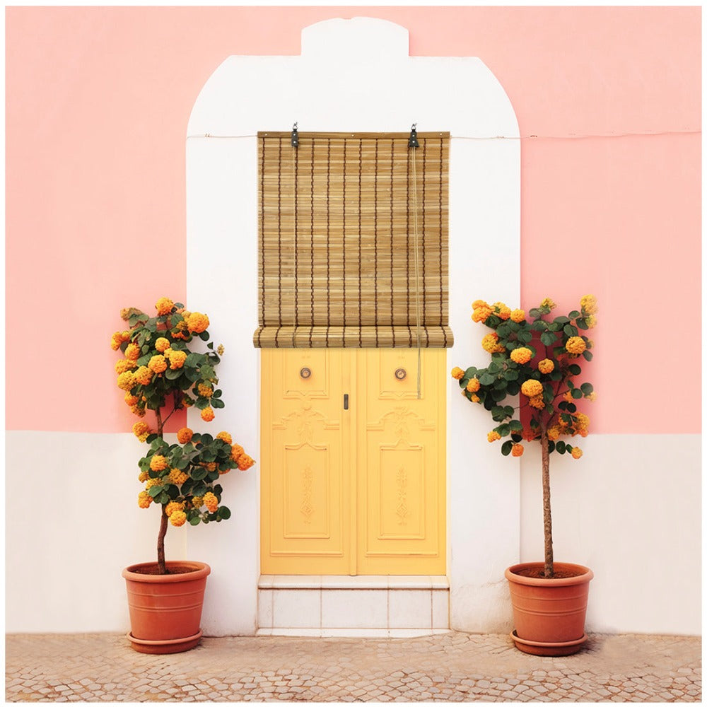 Persiana Enrollable de Bambú Natural para Puertas y Ventanas Decorativa. Estor Ajustable de Ocultación para Exterior e Interior Protector de Fácil Instalación.