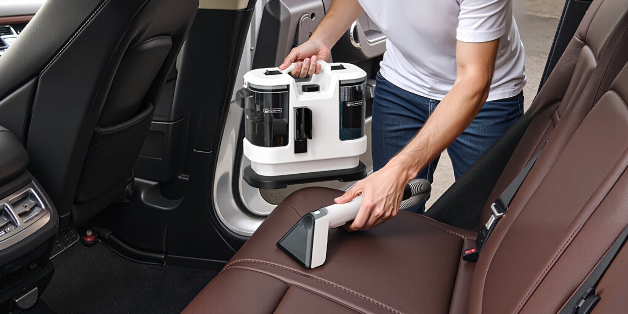 Máquina de limpieza de manchas portátil multiusos para alfombras y tapicería, potente máquina de limpieza de manchas con succión de 22500Pa, máquina de limpieza de telas con diseño de tanque de agua dual, removedor de manchas no químico para alfombras, ma