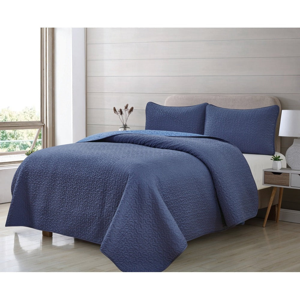 Colcha Bouti Reversible Tacto suave Calidad superior Ligera de Verano - Cubrecama con Relieve Geométrico Termosellado, Estilo Moderno y Suave (Solo Colcha No incluye fundas)