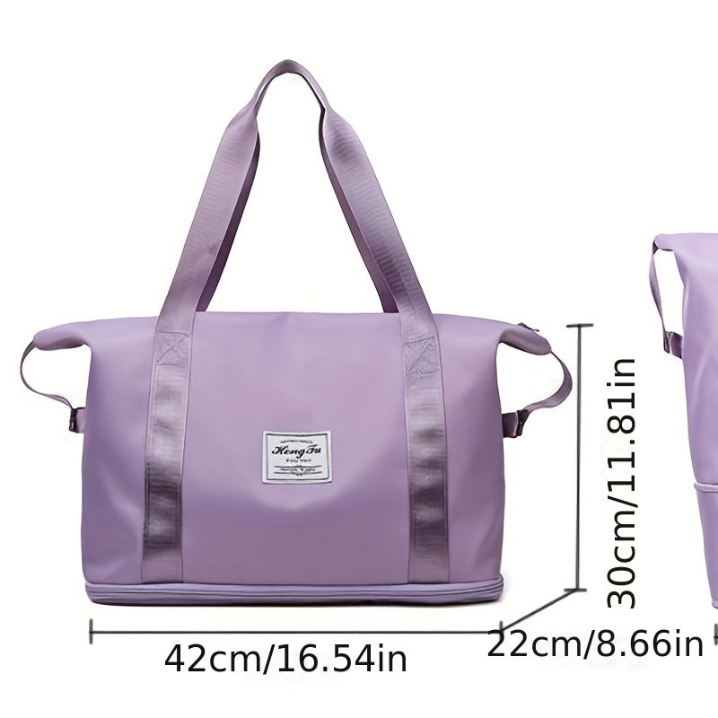 Bolso de mano de gran capacidad, equipaje de fin de semana ligero de nailon, bolsa de viaje portátil para gimnasio y almacenamiento