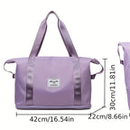 Bolso de mano de gran capacidad, equipaje de fin de semana ligero de nailon, bolsa de viaje portátil para gimnasio y almacenamiento