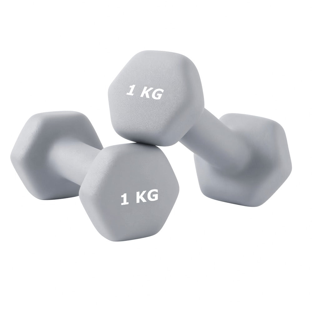 2 piezas - mancuernas de mango curvo ergonómico 0,5 kg / 1 kg / 1,5 kg / 2 kg / 3 kg / 4 kg / 5 kg / 6 kg un par de equipos de entrenamiento de peso de fitness de gimnasio doméstico no deslizante equipo de entrenamiento de yoga gris para hombres y mujeres