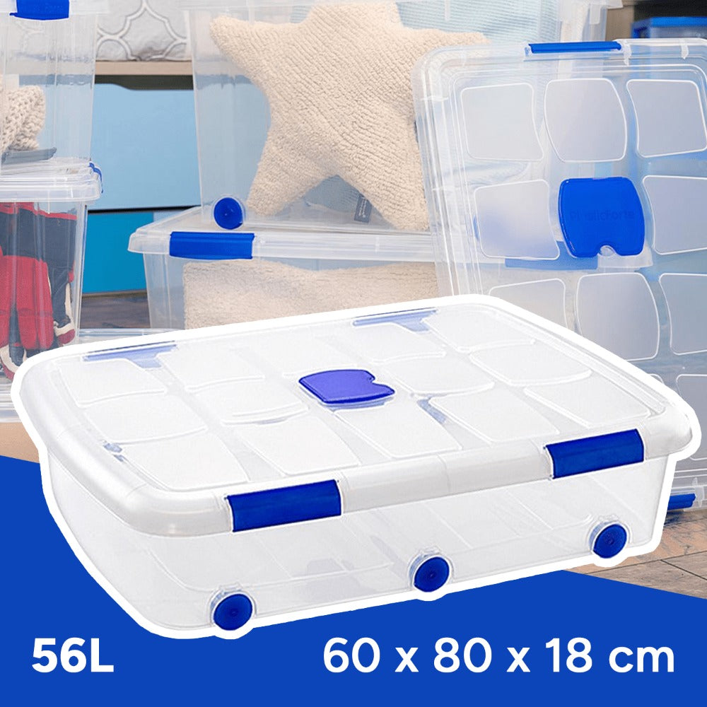 Caja Almacenamiento plástico para Guardar y Ordenar Juguetes, Libros, Documentos, Ropa, Mantas. Cierre Hermético, Gran Capacidad y Resistencia - Dekohome