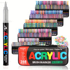 Rotuladores | Guangna Juego de rotuladores acrílicos nuevos de 288/240 colores, tinta líquida, rotuladores de dibujo artístico, empaque elegante