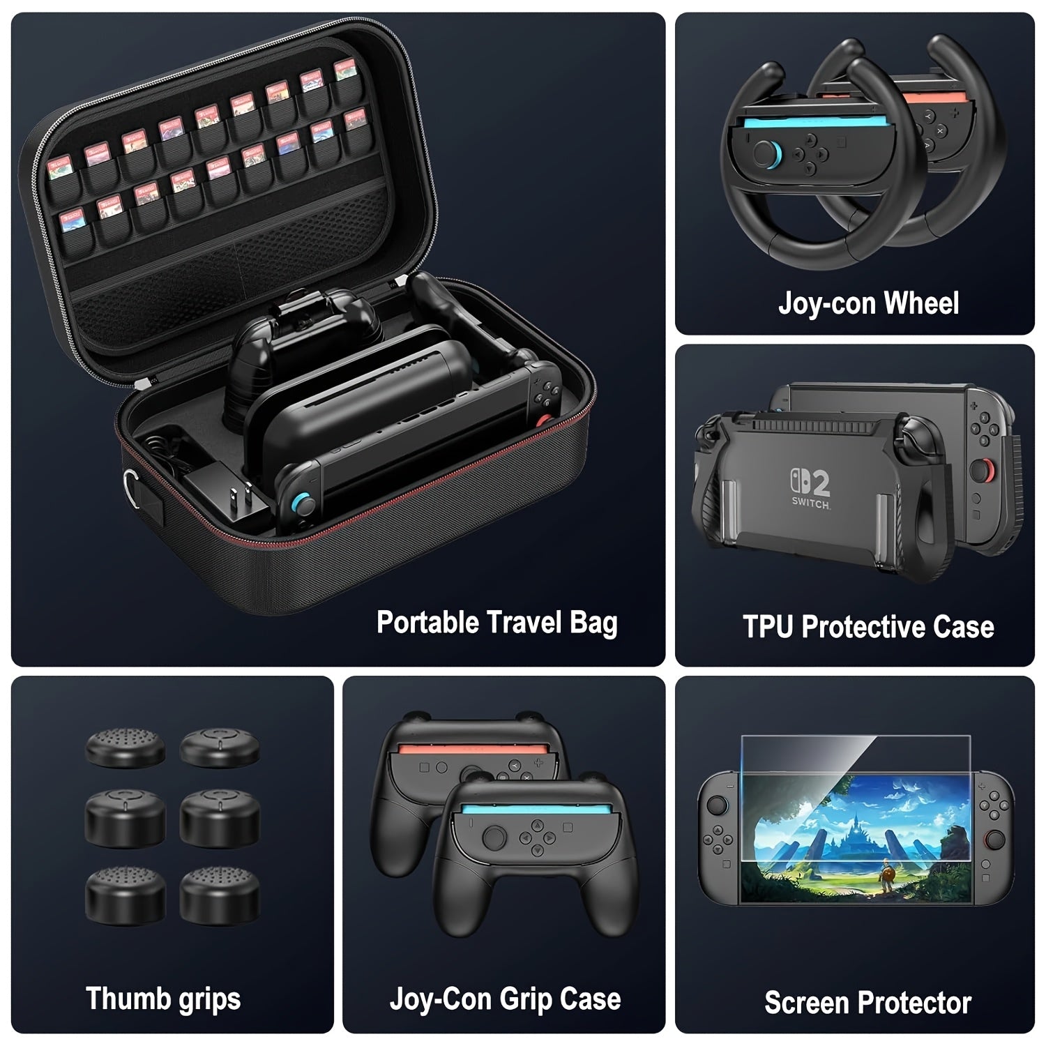 Funda protectora para Nintendo Switch 2 para viajes almacenamiento y accesorios gaming | diseño funcional