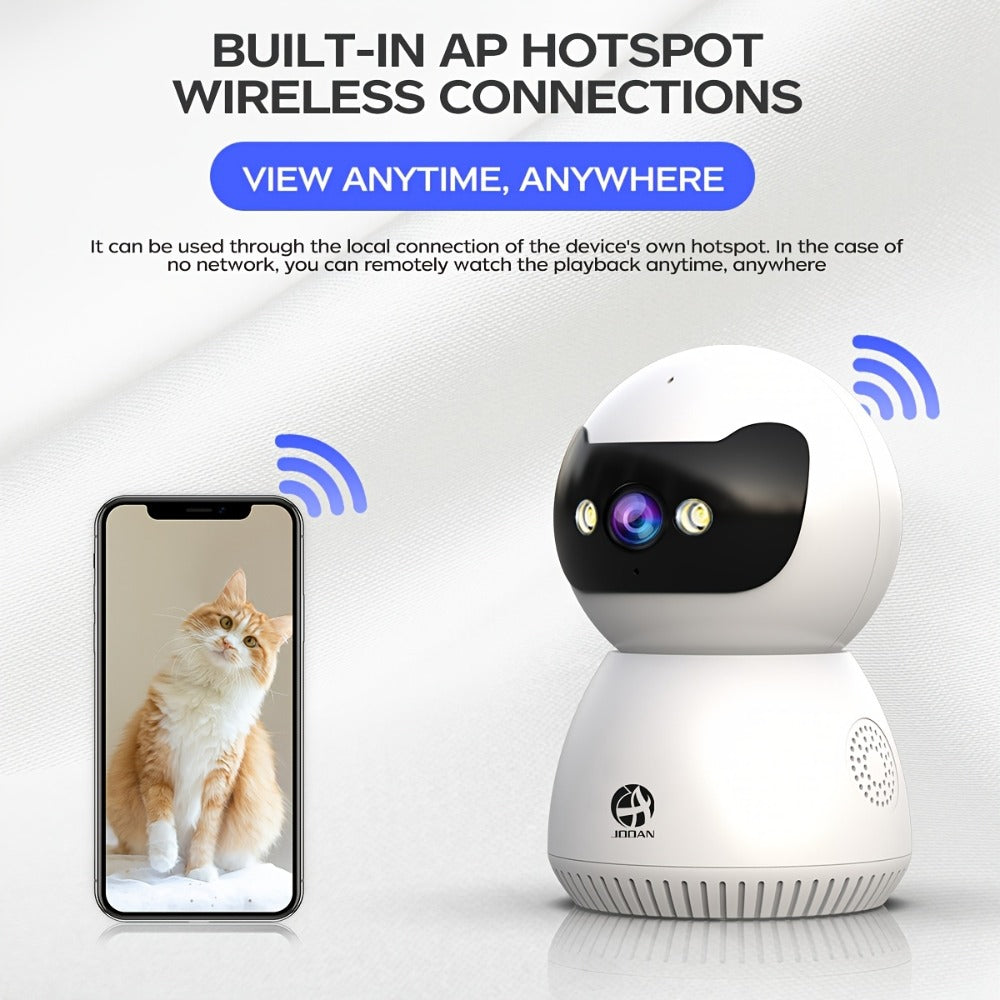 Cámara de seguridad inalámbrica para interiores compatible con Wifi de doble banda 2.4G/5G, equipada con cámara Pan-Tilt de 360°, con seguimiento de movimiento y visión nocturna a todo color, ideal para monitoreo del hogar o cámara para mascotas