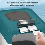 Caja de Arena para Gatos Espaciosa con Tapa Arenero - A Prueba de Fugas, Diseño Plegable, Soporta hasta 14.97 KG, Incluye Pala, Sin Rastro para Limpieza Fácil, Construcción Duradera de ABS/PE/Silicona, Forma Rectangular, Caixa de Arena para Gatos Extra Gr