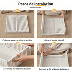 4pcs Organizadores Armario Plegables y Apilables, Cajones de Almacenaje con Separadores Extraíbles, Almacenaje y Organización para Dormitorio, Oficina y Baño, Plastico