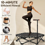 Trampolín Plegable Mini para Adultos con Resortes, Trampolín de Salto Pequeño con Manijas y Poste, Ideal para Interiores