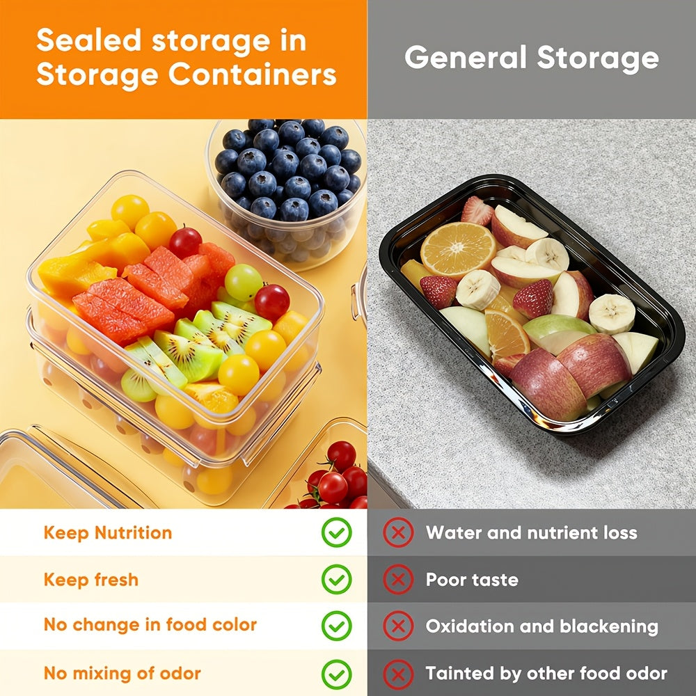 Juego de 68/60/56/44/24 piezas de recipientes herméticos para almacenar alimentos - Contenedores de plástico a prueba de aire y fugas con tapas, organizadores apilables para nevera, despensa y sobras, aptos para microondas/congelador/lavavajillas, incluye