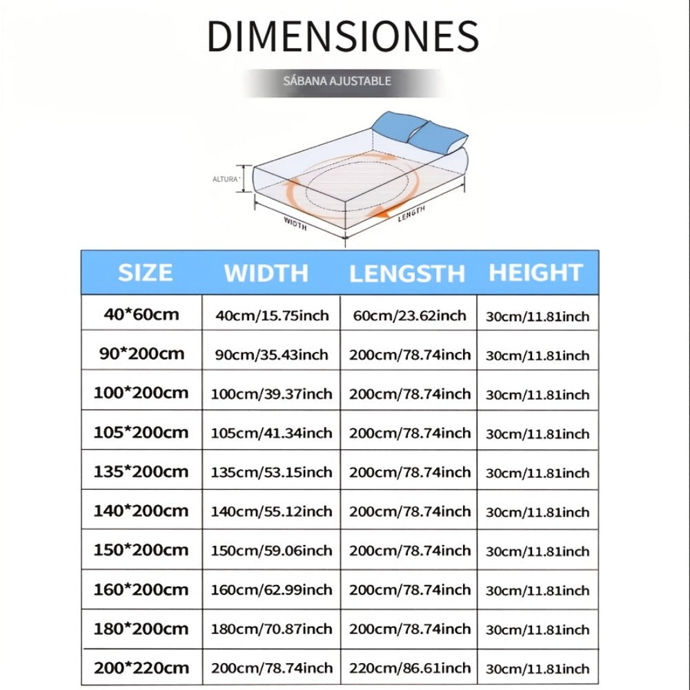 1 pieza Protector de colchón impermeable de alta calidad, sábana bajera ajustada, fabricada con tecnología de gofrado Soundwave, cubrecama suave y cómodo, lavable a máquina, apto para dormitorios, hoteles, residencias estudiantiles, fundas de almohada y r