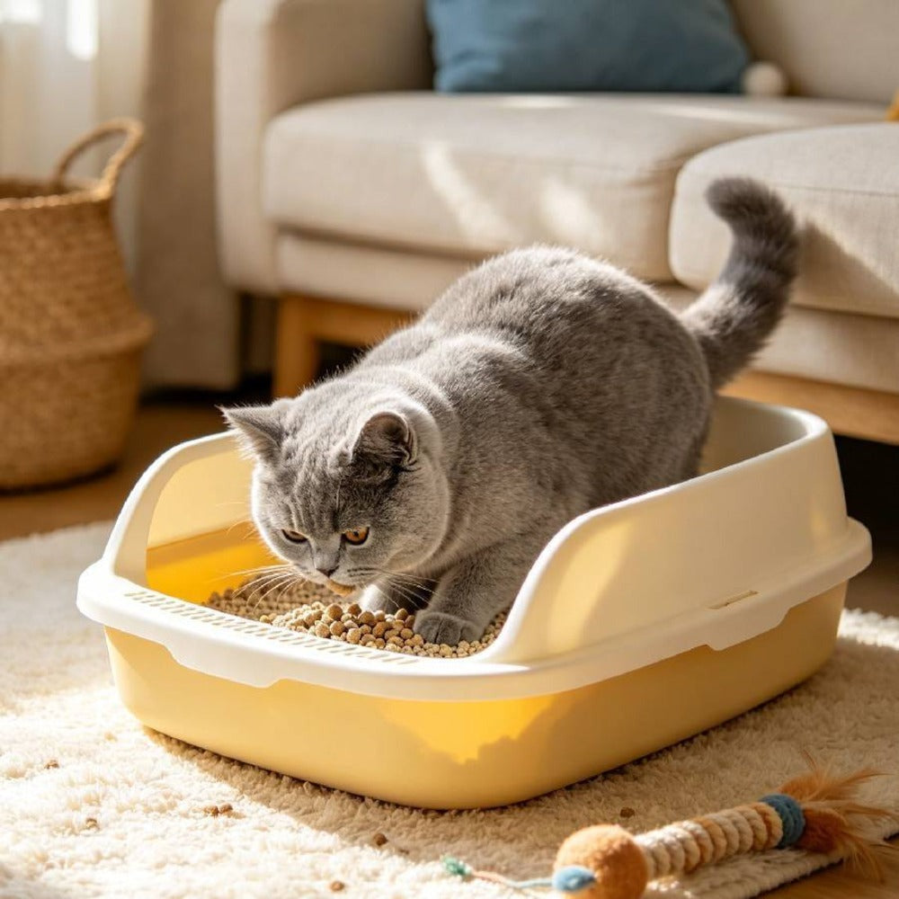 Arena sanitaria para gatos de tofu | 3 bolsas | 6 litros por bolsa | Absorción rápida | Forma grumos rápidamente | Desodoriza eficazmente | Sin polvo | Gránulos finos