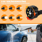 Lavadora a Presión Inalámbrica 21V 450Bar/652 PSI Portátil con 1X o 2X Batería, Boquilla Ajustable 6 en 1, Manguera de 16.4 Pies, Limpiadora de Presión para Coche/Suelo/Jardín y Riego de Patio