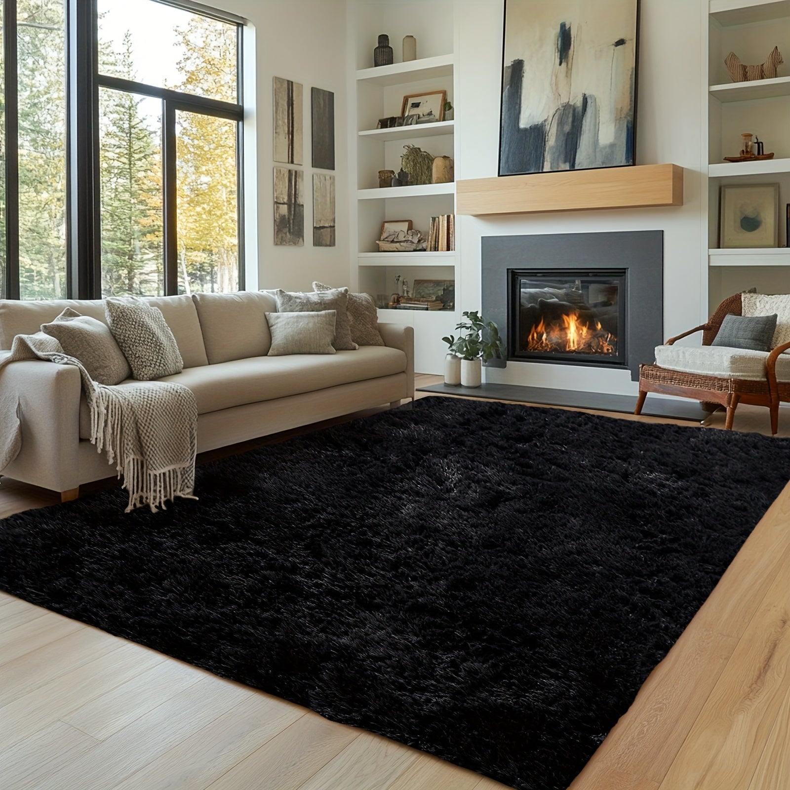 Alfombra para Sala, Alfombra Peluda para Dormitorio, Decoración del Hogar Alfombra Grande, Alfombra Súper Esponjosa y Aterciopelada para Dormitorio, Alfombra Aterciopelada para Decorar Sala de Juegos, Estudio, Alfombra Interior Súper Suave y Cálida, Regal