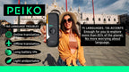 Dispositivo de traducción de lenguaje bidireccional portátil PEIKO con auriculares - Traducción de voz en línea instantánea, 75 idiomas, alta precisión, carga por tipo C, diseño compacto para viajes, negocios, aprendizaje, herramienta de traducción de via