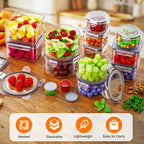 Juego de 68/60/56/44/24 piezas de recipientes herméticos para almacenar alimentos - Contenedores de plástico a prueba de aire y fugas con tapas, organizadores apilables para nevera, despensa y sobras, aptos para microondas/congelador/lavavajillas, incluye