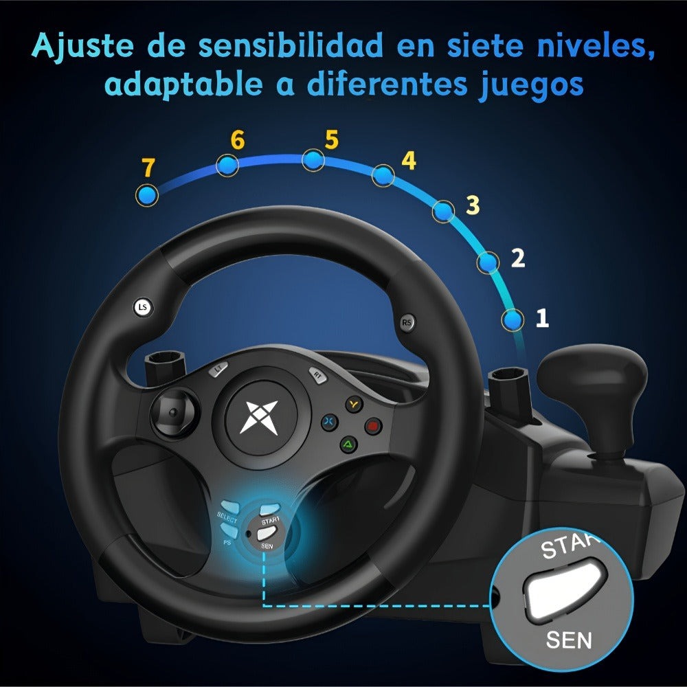 Volante de juego de carreras NBCP con pedales, volante de 270° con retroalimentación de fuerza, para PC, PS4/PS3, Android, simulador de carreras Real Racing