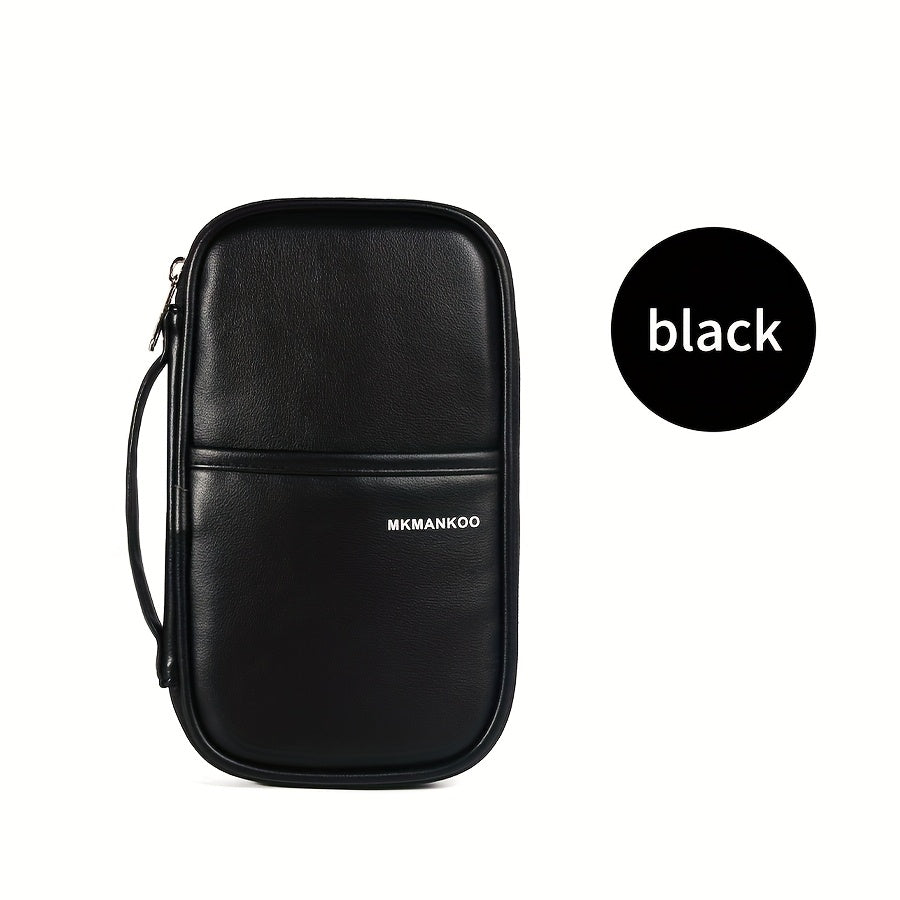 Bolso de Viaje Portátil para Avión, Bolso de Tarjetas de Textura Alta, Bolso de Pasaporte para Viajes de Negocios, Organizador de Documentos Cationico Multifuncional