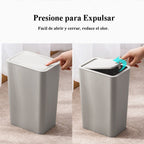 Bote de basura para baño con tapa, 10L / 15L de Capacidad - pequeño cubo de basura con tapa desplegable, Cubo Basura para Oficina, Habitacion, Cocina - Negro/Blanco/Gris