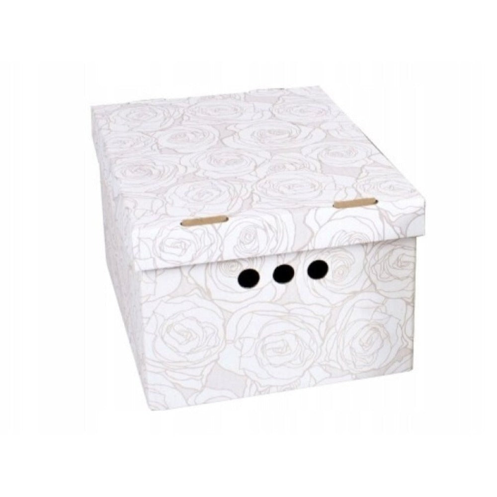 Caja de almacenamiento decorativa de cartón, 1 pieza, con estampado, para ropa, artículos pequeños, documentos, ideal para hogar, oficina o armario, dimensiones: 35x26.3x18.6 cm