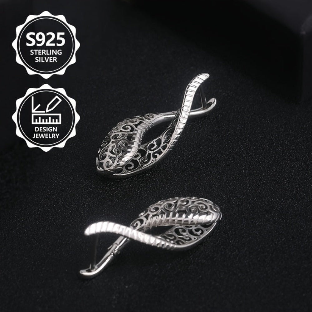 Pendientes de aro clásicos de moda para damas, 925 de plata de ley, sencillos, elegantes, diseño calado exquisito, pendientes exquisitos para damas, perfectos para viajes diarios, un regalo perfecto de recuerdo de vacaciones para ti y tus amigos, con caja