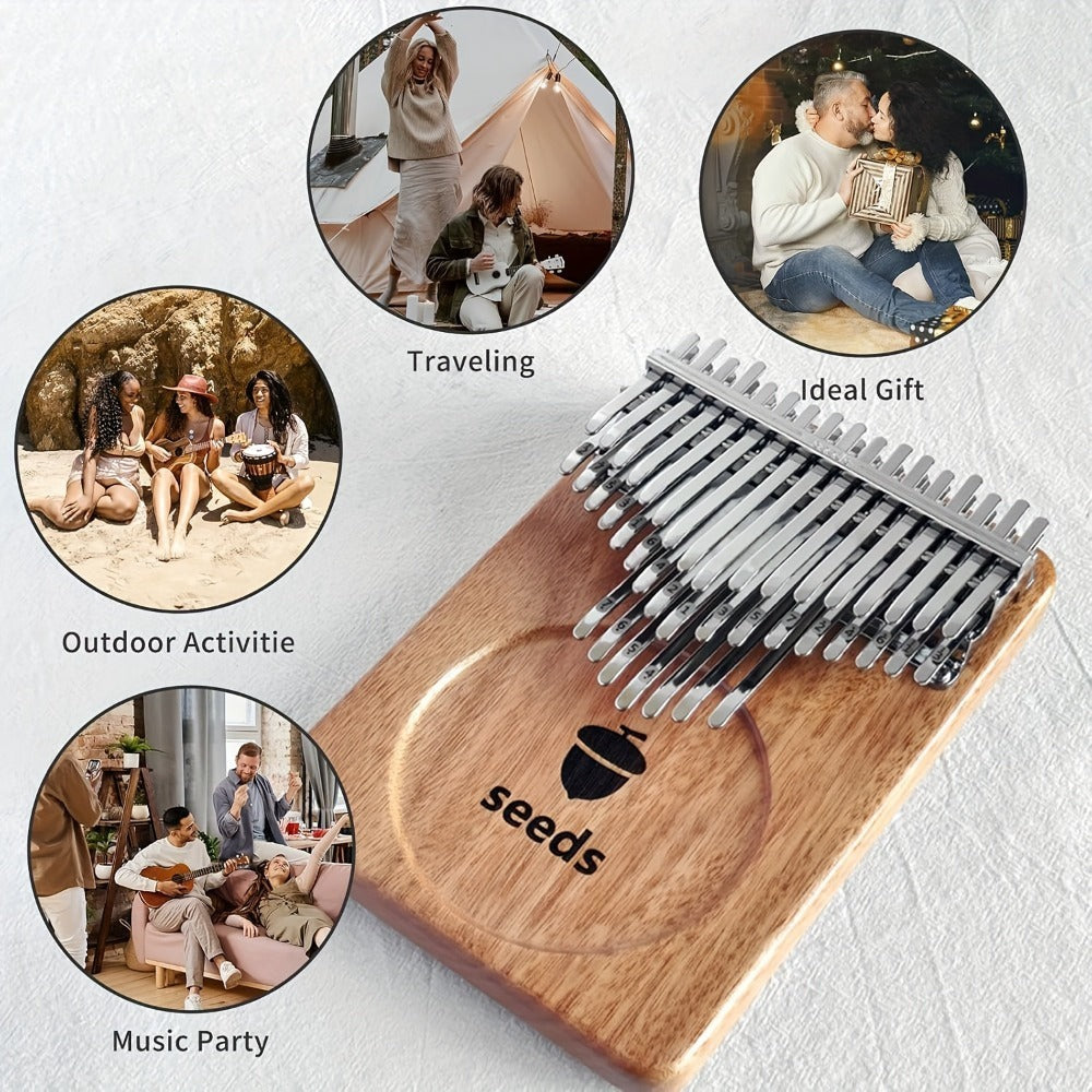 Semillas Kalimba 41 Teclas, Piano de Pulgar Avanzado C- Afinado, Cromático - Piano de Pulgar de Capas de Dedos, Caja de Resonancia de Madera Maciza, Tono Etéreo con Resonancia Sostenida, Kalimba Piano de Pulgar para Adultos Principiantes