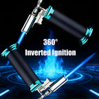 Encendedores recargables | Encendedor de metal, base de mano exquisita pulida a prueba de viento, recargable, con llama de chorro azul jean de