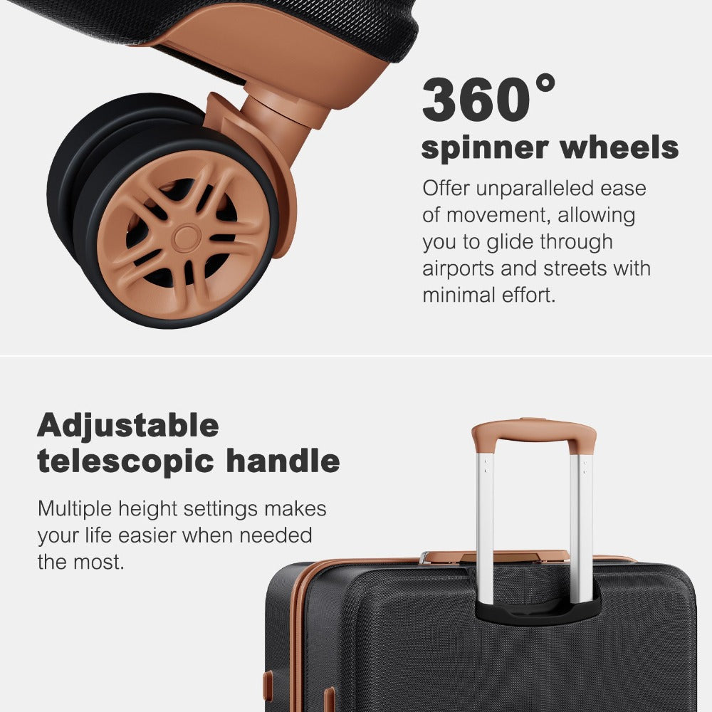 Kono ABS+PC Maleta Extra Grande de 32 Pulgadas, Diseño Horizontal Esculpidor, Equipaje Rígido con Ruedas y Mango Telescópico