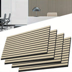 Conjunto de paneles acústicos de 4 piezas, paneles de pared hechos de chapa de madera auténtica, paneles acústicos de listones para paredes, paneles de madera en relieve 3D y fieltro acústico, tamaño 120 x 60 cm, color madera antracita marrón
