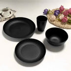 Juego de vajilla duradero de 32/16 piezas de paja de trigo - Apto para microondas y lavavajillas - Platos, cuencos y tazas reutilizables - ¡Perfecto para uso diario!